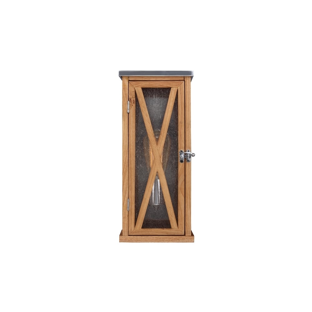 Lumiere Outdoor Small Wall Light In Natural Oak Finish FE/LUMIERE/S1OAK
