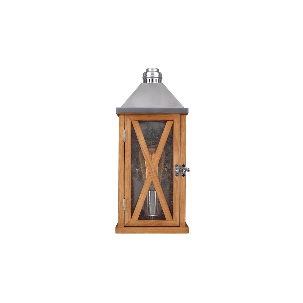 Lumiere Outdoor Small Wall Light In Natural Oak Finish FE/LUMIERE/S2OAK