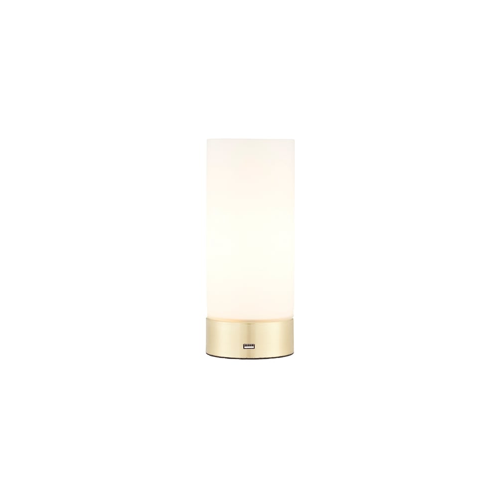 Dara Contemporary USB Table Lamp In Brushed Brass Finish 69520