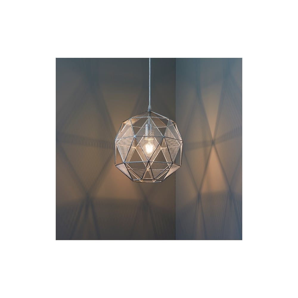 Armour Modern One Light Ceiling Pendant In Chrome Finish 72817