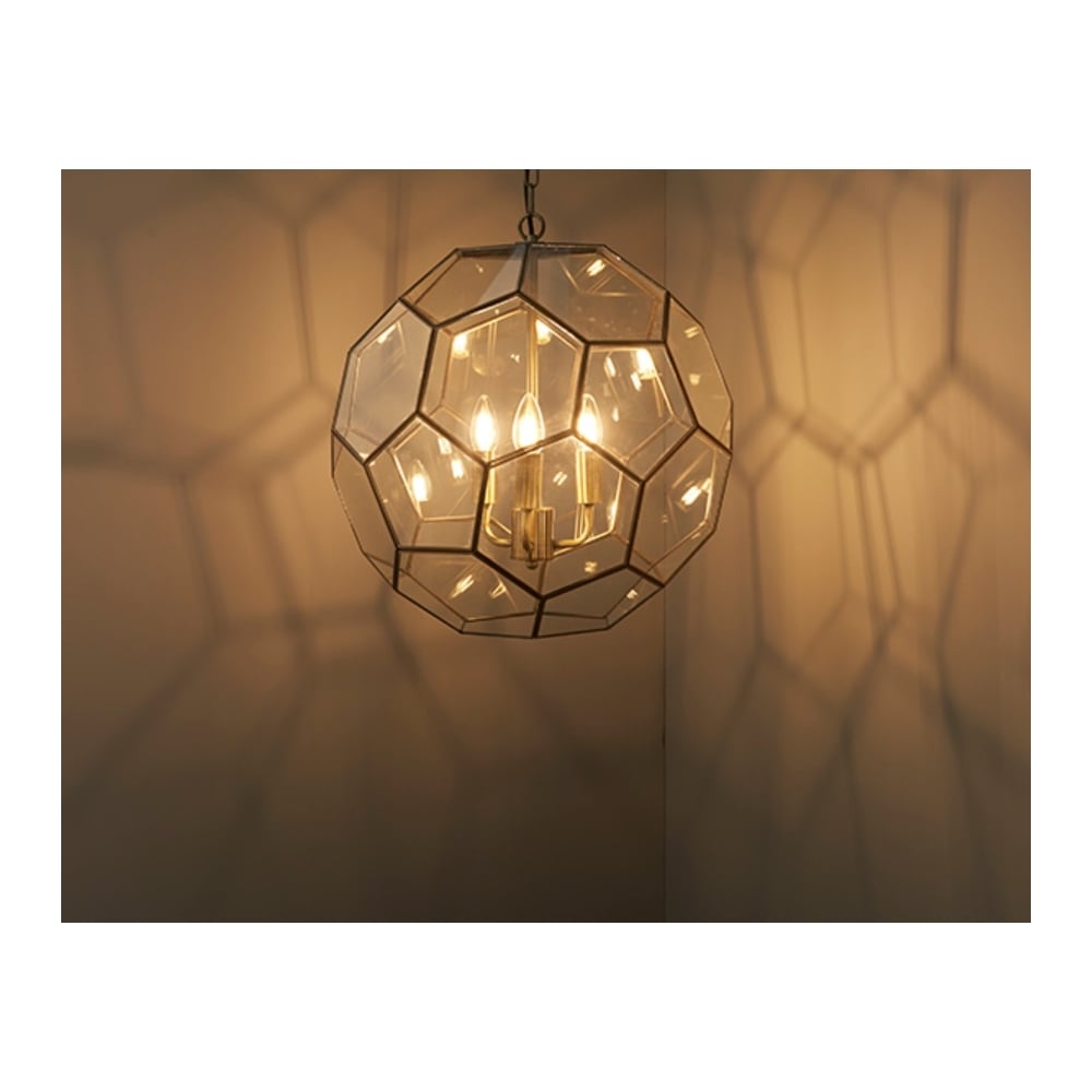 Miele Modern Three Light Ceiling Pendant In Antique Brass Finish 73560