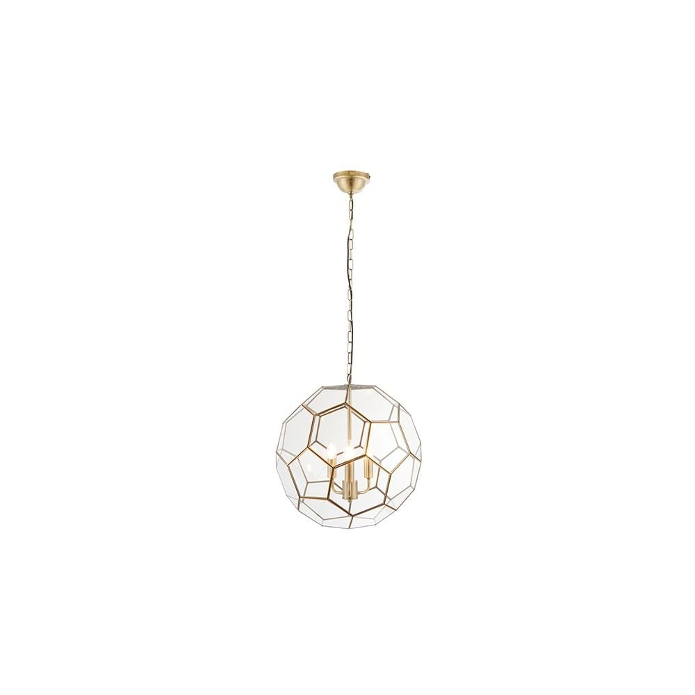 Miele Modern Three Light Ceiling Pendant In Antique Brass Finish 73560