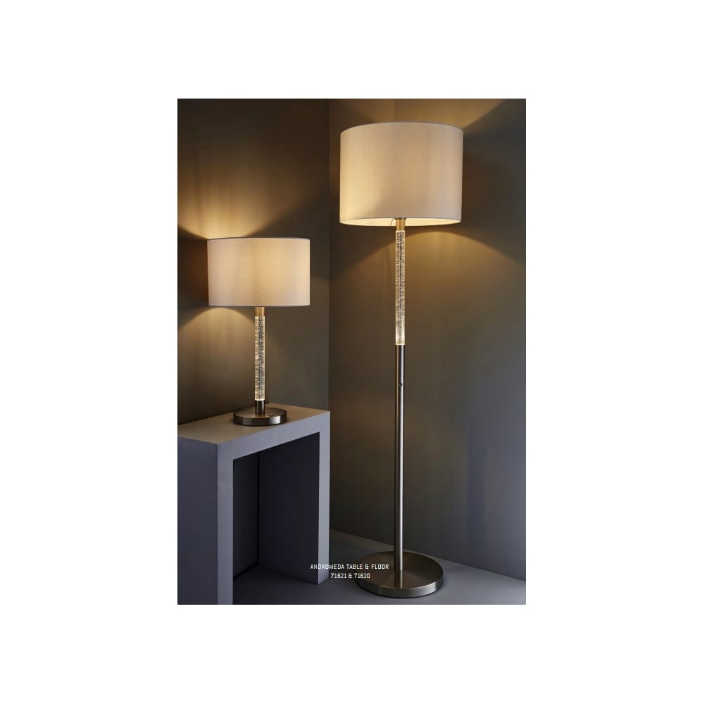 Andromeda Stylish Floor Lamp In Satin Chrome Finish With Bubble Effect 71620