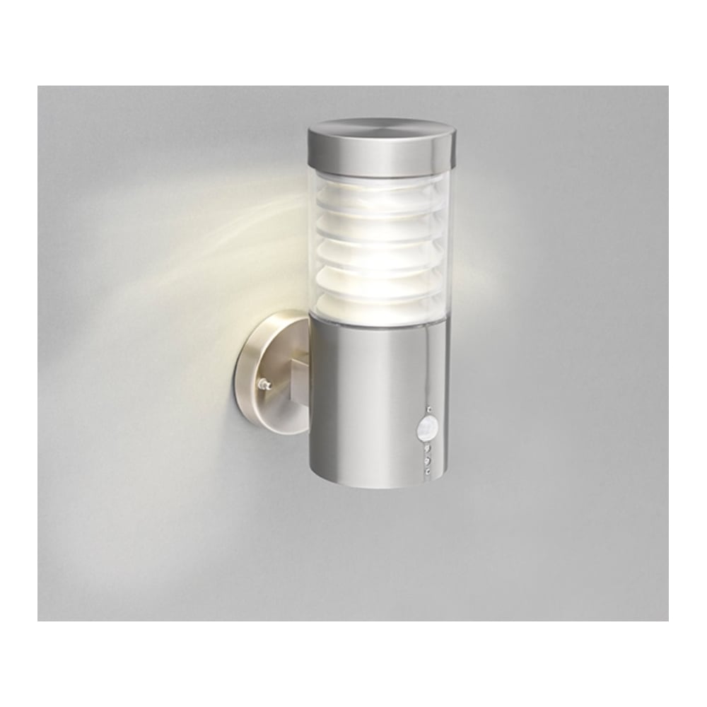 Equinox Outdoor LED Single PIR Wall Light In Marine Grade Brushed Stainless Steel Finish 72916