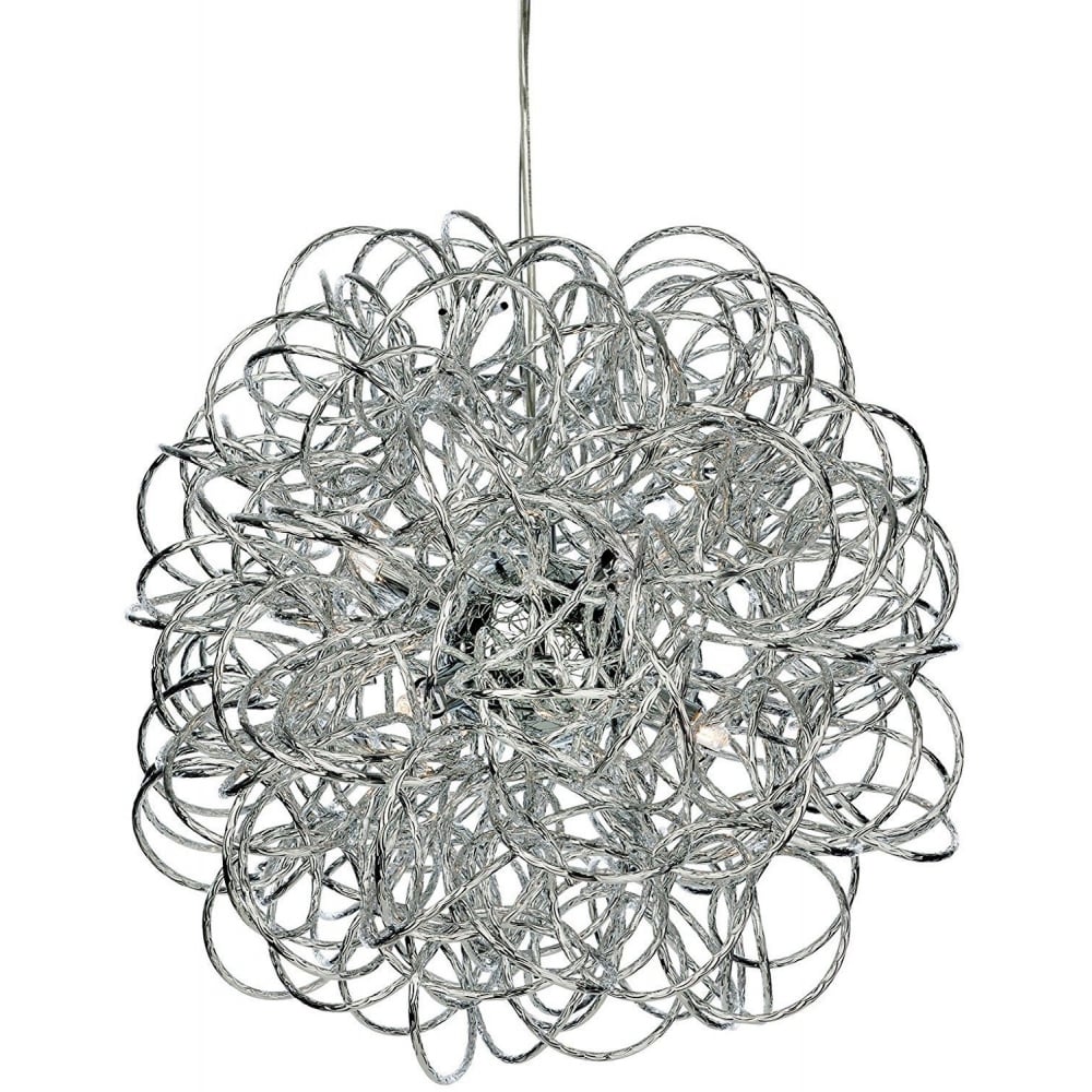 Stella Modern Swirl Ceiling Pendant Light In Chrome Finish 3476CH