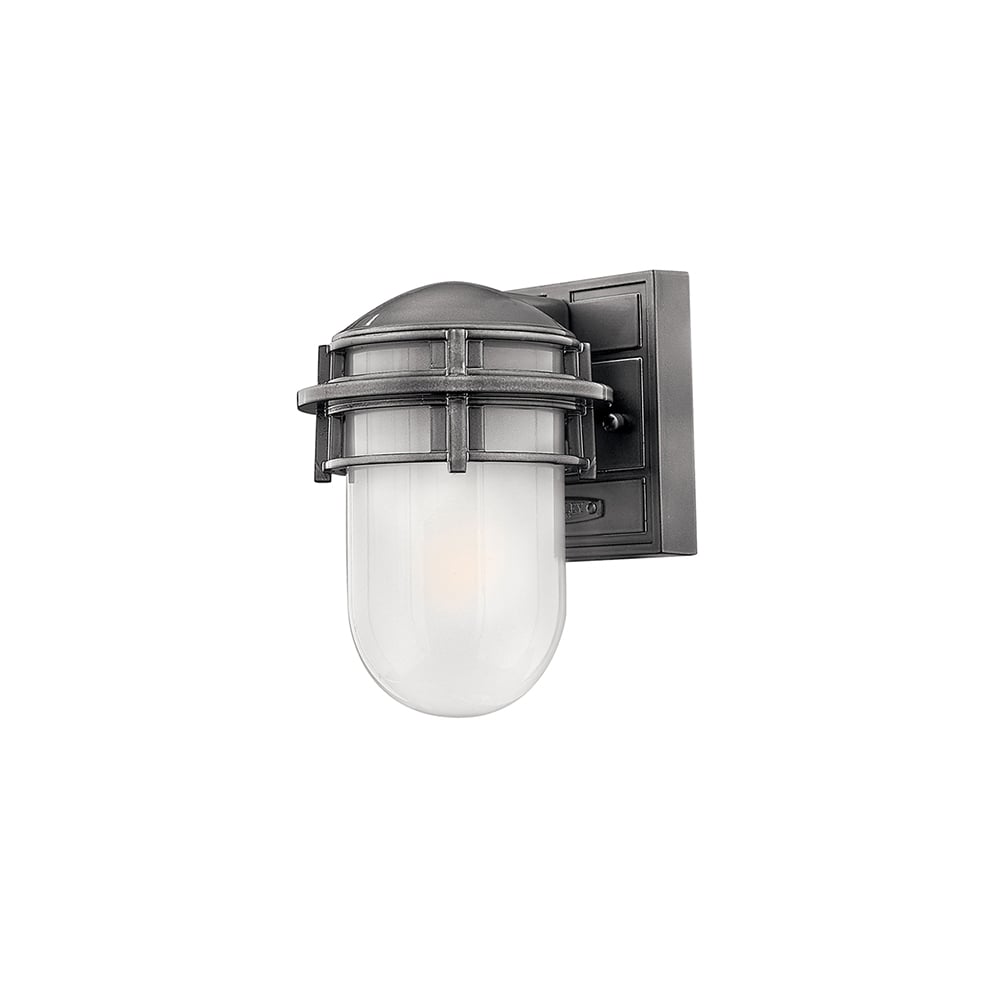 Reef Contemporary Outdoor Mini Wall Lantern In Hematite Finish HK/REEF/MINI HE