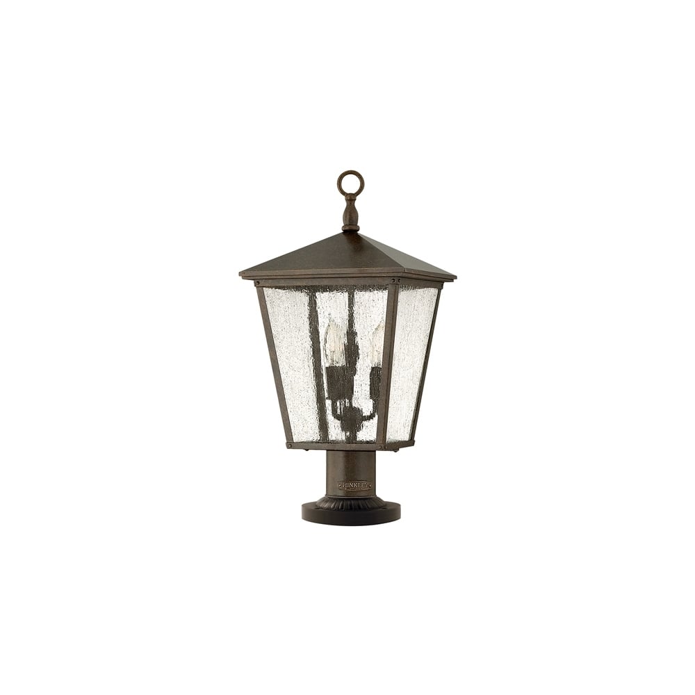 Trellis Outdoor Pedestal Lantern In Regency Bronze Finish IP44 HK/TRELLIS3/L