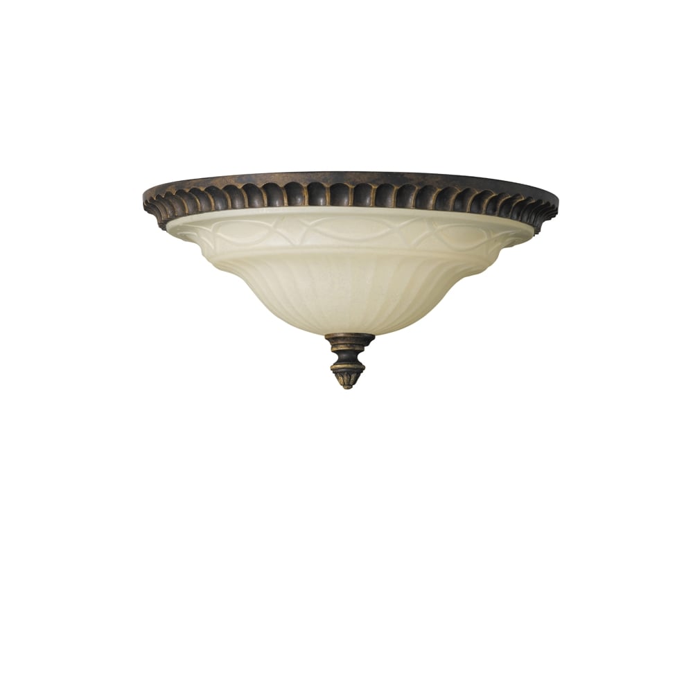 Drawing Room Flush Ceiling Light In Walnut Finish FE/DRAWINGRM/FA
