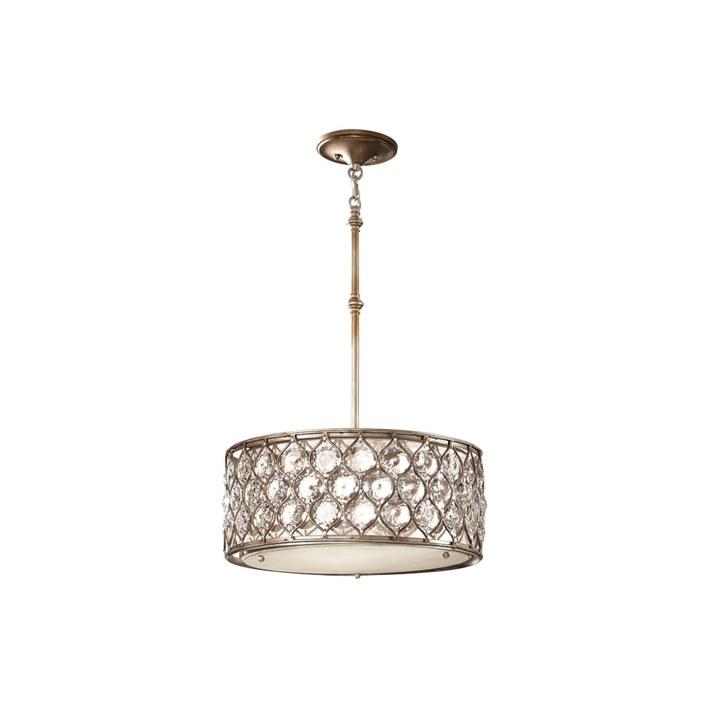 Lucia Elegant Crystal Ceiling Pendant Light In Burnished Silver Finish FE/LUCIA/B
