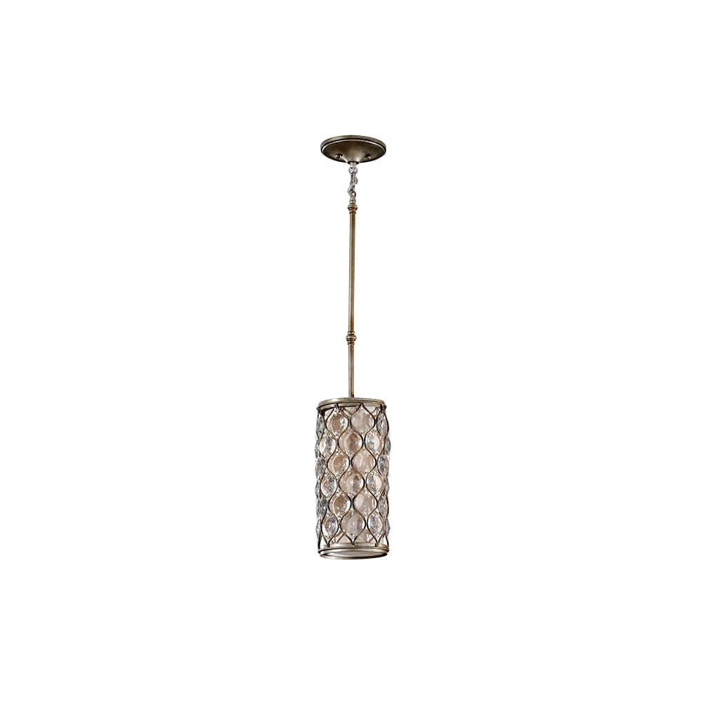 Lucia Elegant Mini Crystal Ceiling Pendant Light In Burnished Silver Finish FE/LUCIA/P/D