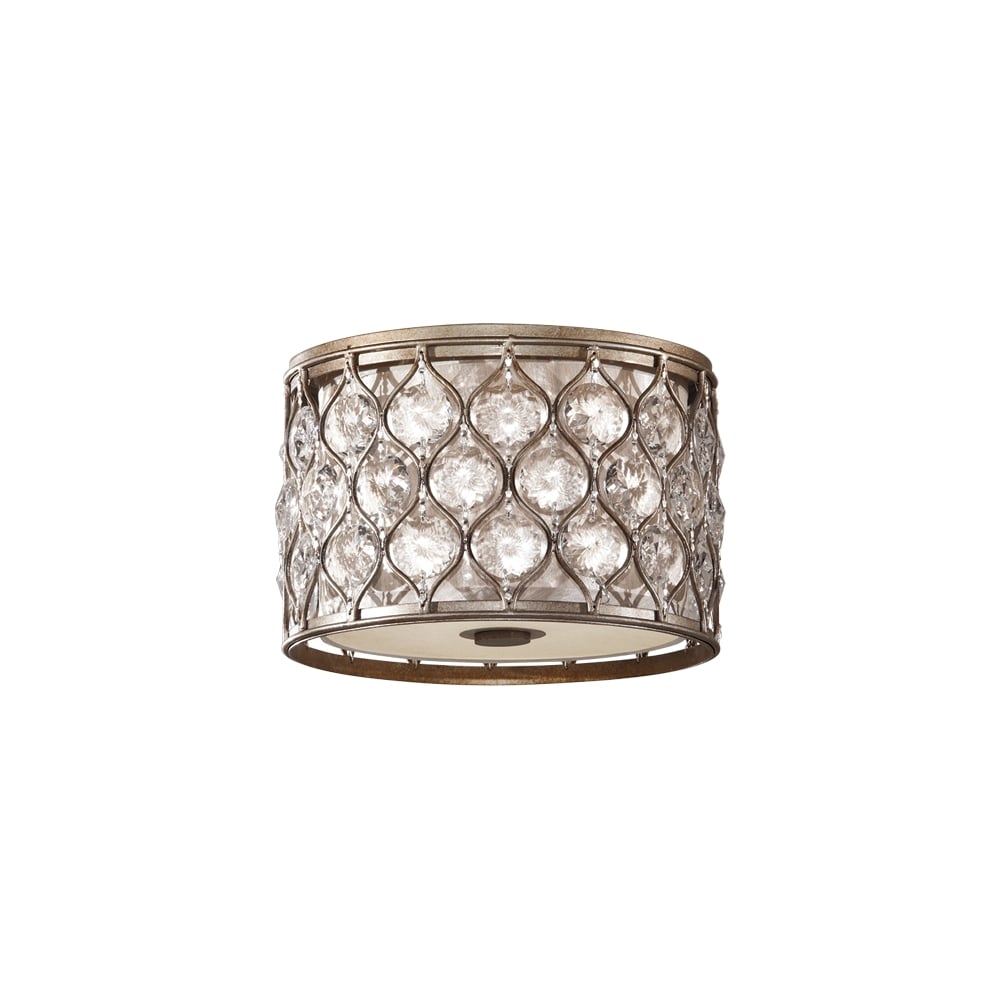 Lucia Elegant Flush Ceiling Light In Burnished Silver Finish FE/LUCIA/F