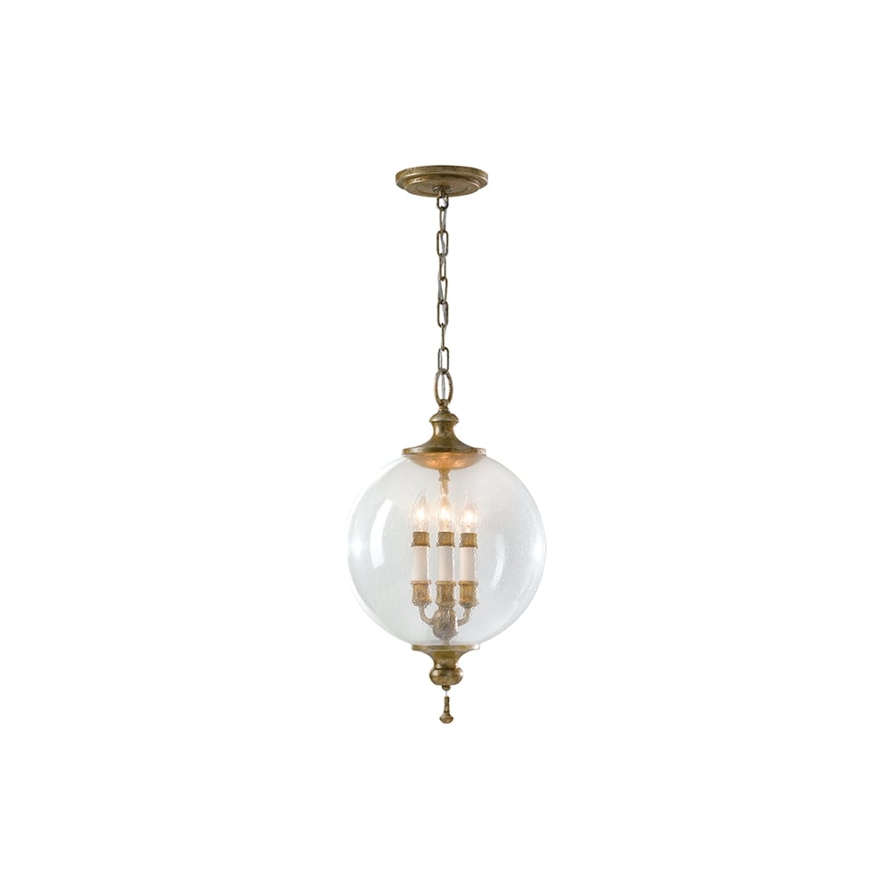 Argento Classic Ceiling Pendant Light In Oxidised Silver Leaf Finish FE/ARGENTO/P