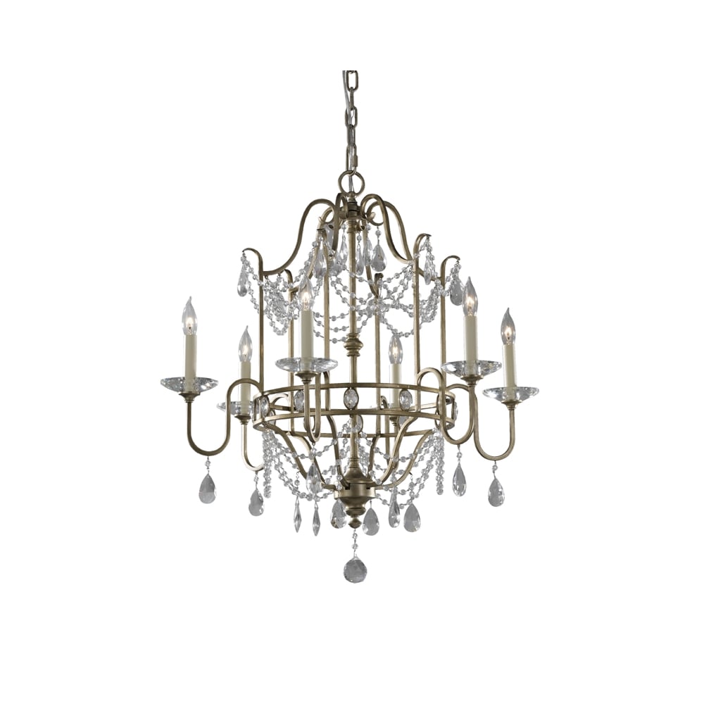 Bellini Stylish 6 Light Ceiling Chandelier In Glided Silver Finish FE/GIANNA6
