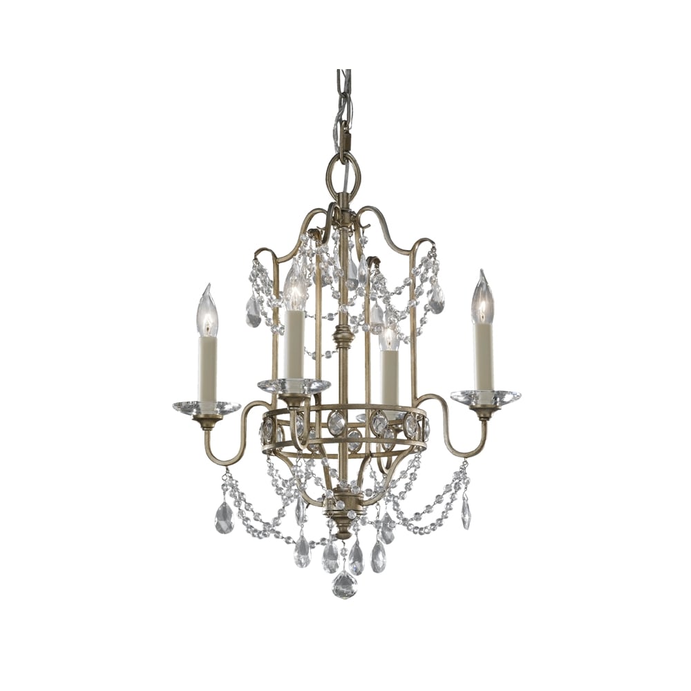 Bellini Stylish Duo Mount 4 Light Chandelier In Glided Silver Finish FE/GIANNA4