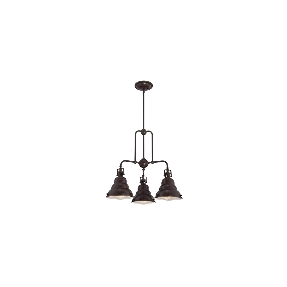 Eastvale Industrial 3 Light Ceiling Pendant In Palladian Bronze Finish QZ/EASTVALE3
