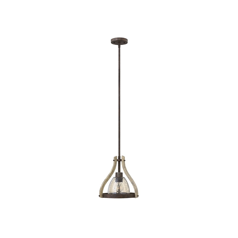 Middlefield Stylish Wooden Mini Pendant Light In Iron Rust Finish HK/MIDDLEFIELDP1