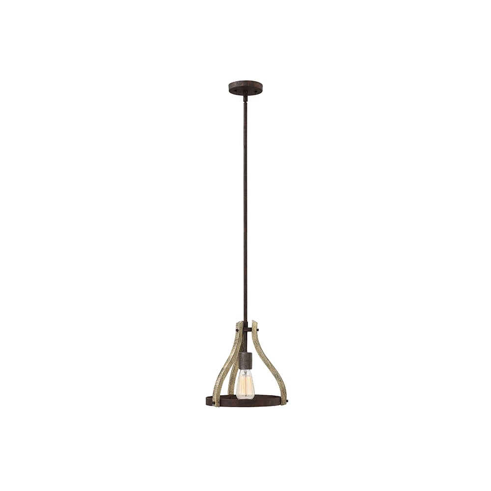 Middlefield Stylish Wooden Mini Pendant Light In Iron Rust Finish HK/MIDDLEFIELDP1