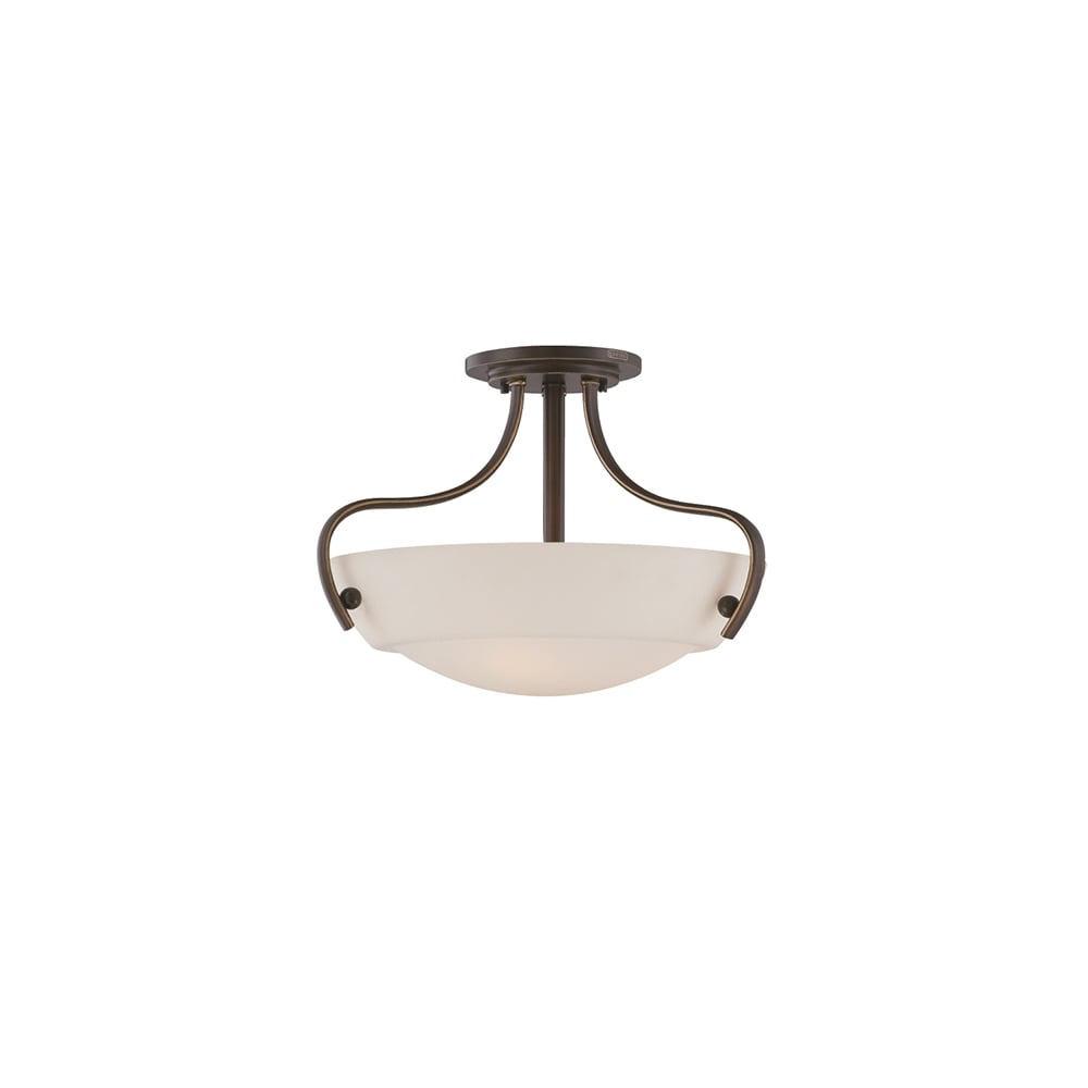 Chantilly Contemporary Semi Flush Ceiling Light In Palladian Bronze Finish QZ/CHANTILLY/SF3