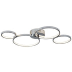 Solexa Modern LED 4 Ring Flush Ceiling Light In Chrome Finish 2004-4CC