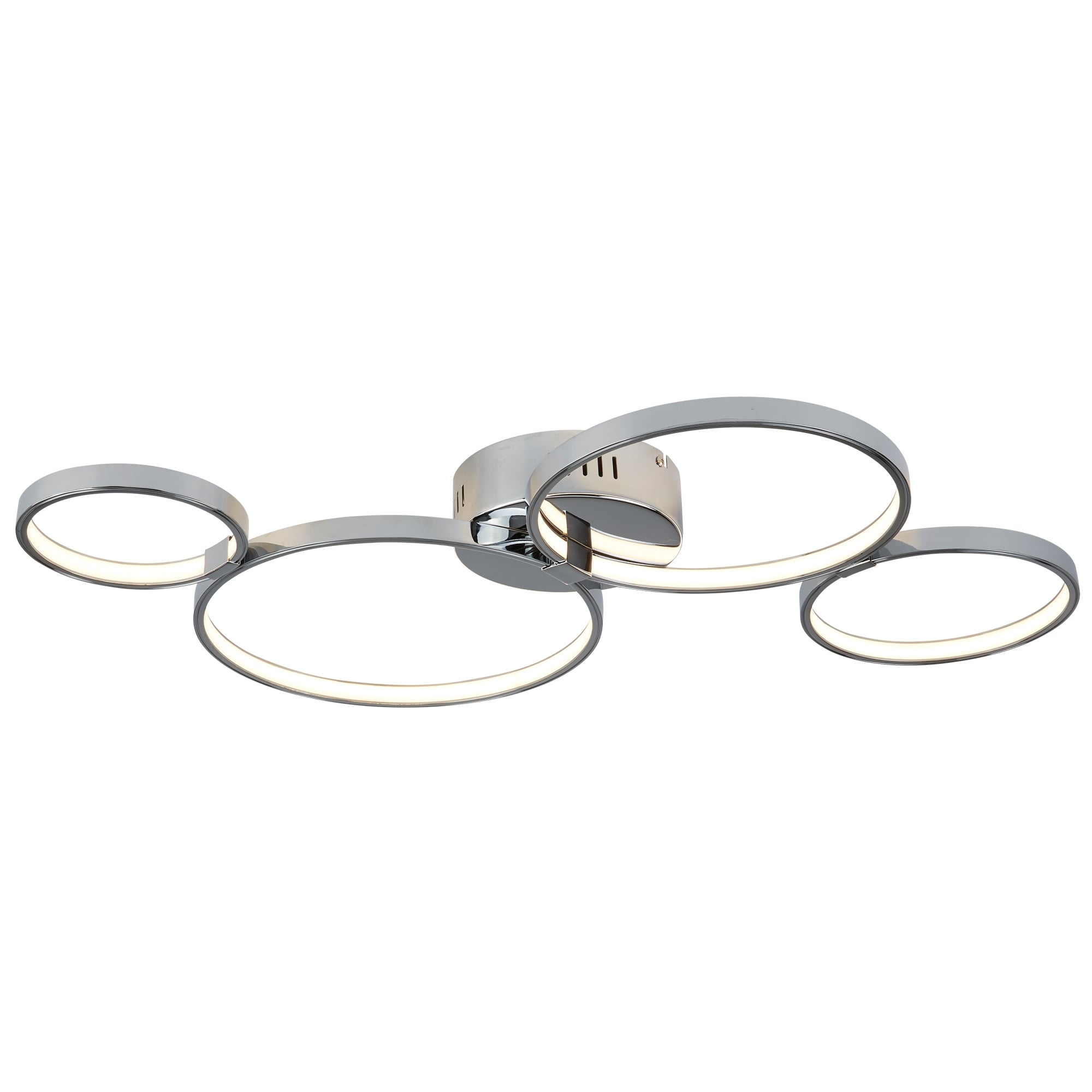Solexa Modern LED 4 Ring Flush Ceiling Light In Chrome Finish 2004-4CC