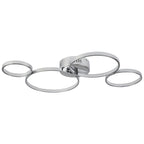 Solexa Modern LED 4 Ring Flush Ceiling Light In Chrome Finish 2004-4CC