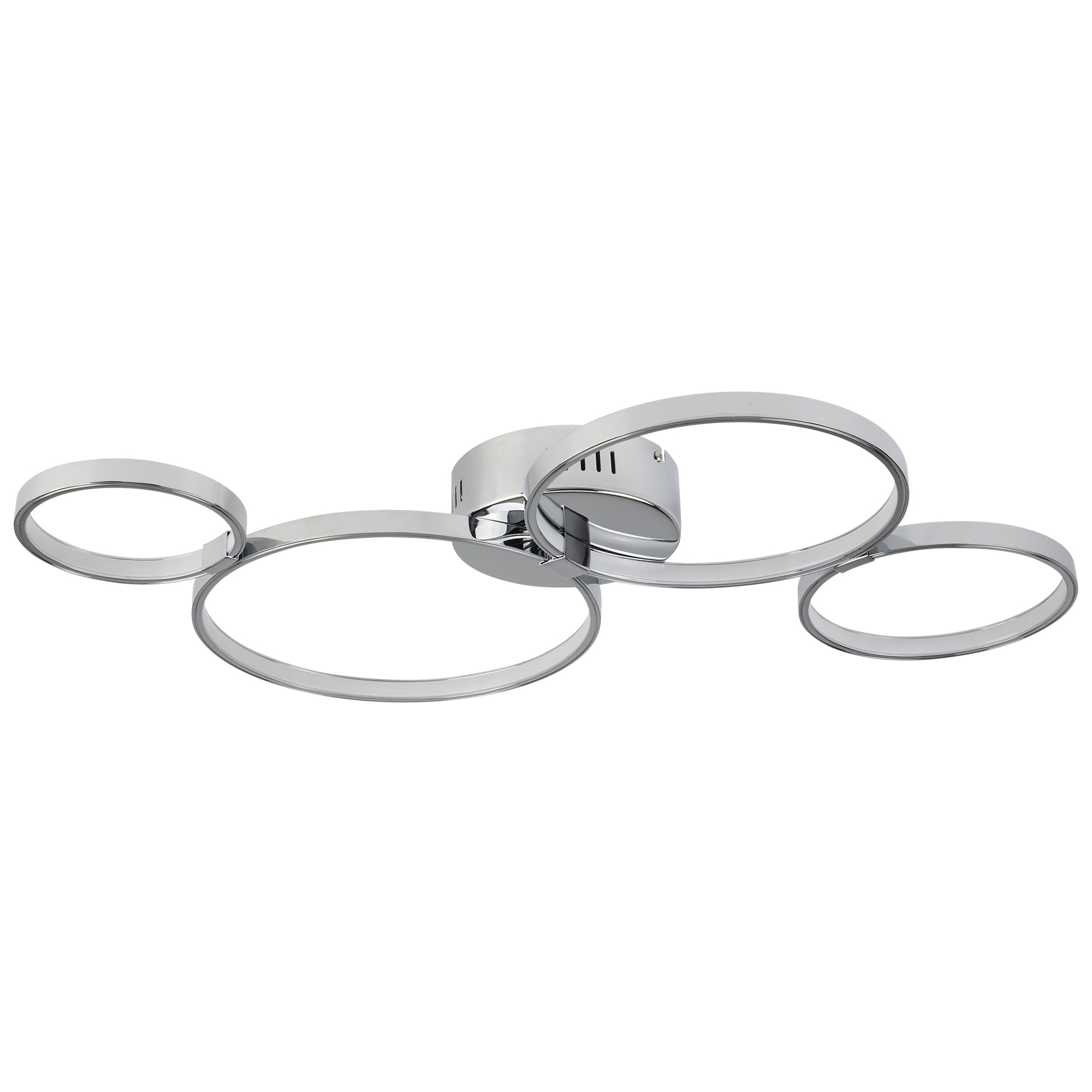 Solexa Modern LED 4 Ring Flush Ceiling Light In Chrome Finish 2004-4CC