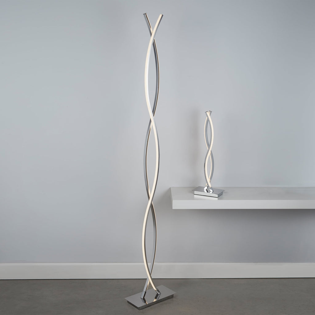 Platt Wave Modern LED Floor Lamp In Polished Chrome Finish 5679CC