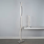 Platt Wave Modern LED Floor Lamp In Polished Chrome Finish 5679CC