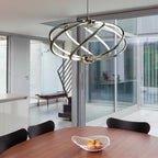 Bardot Modern LED 6 Curved Arm Ceiling Pendant In Polished Chrome Finish 6500-7CC