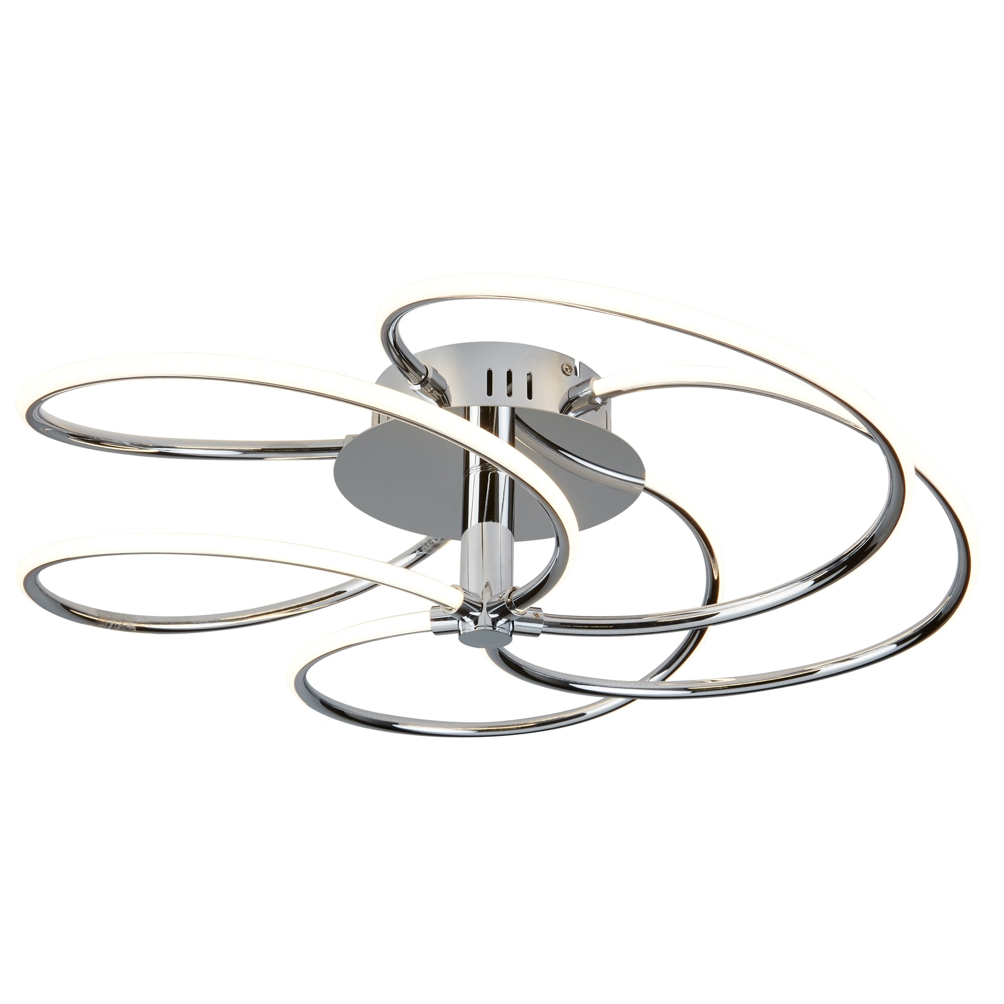 Bardot Modern LED Swirl Flush Ceiling Light In Polished Chrome Finish 7055-5CC