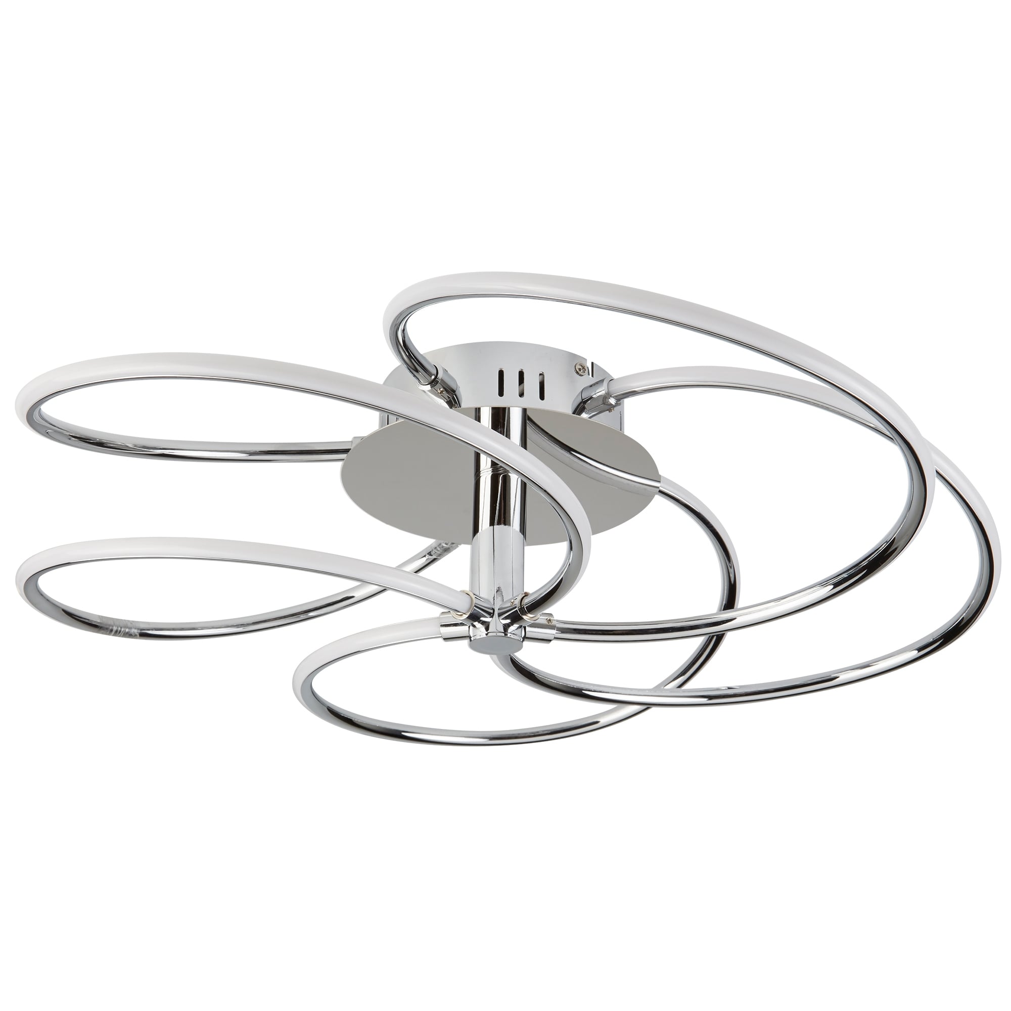Bardot Modern LED Swirl Flush Ceiling Light In Polished Chrome Finish 7055-5CC
