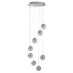 Marbles LED Multi Drop Ceiling Pendant Light With Crushed Ice Effect 5848-8CC