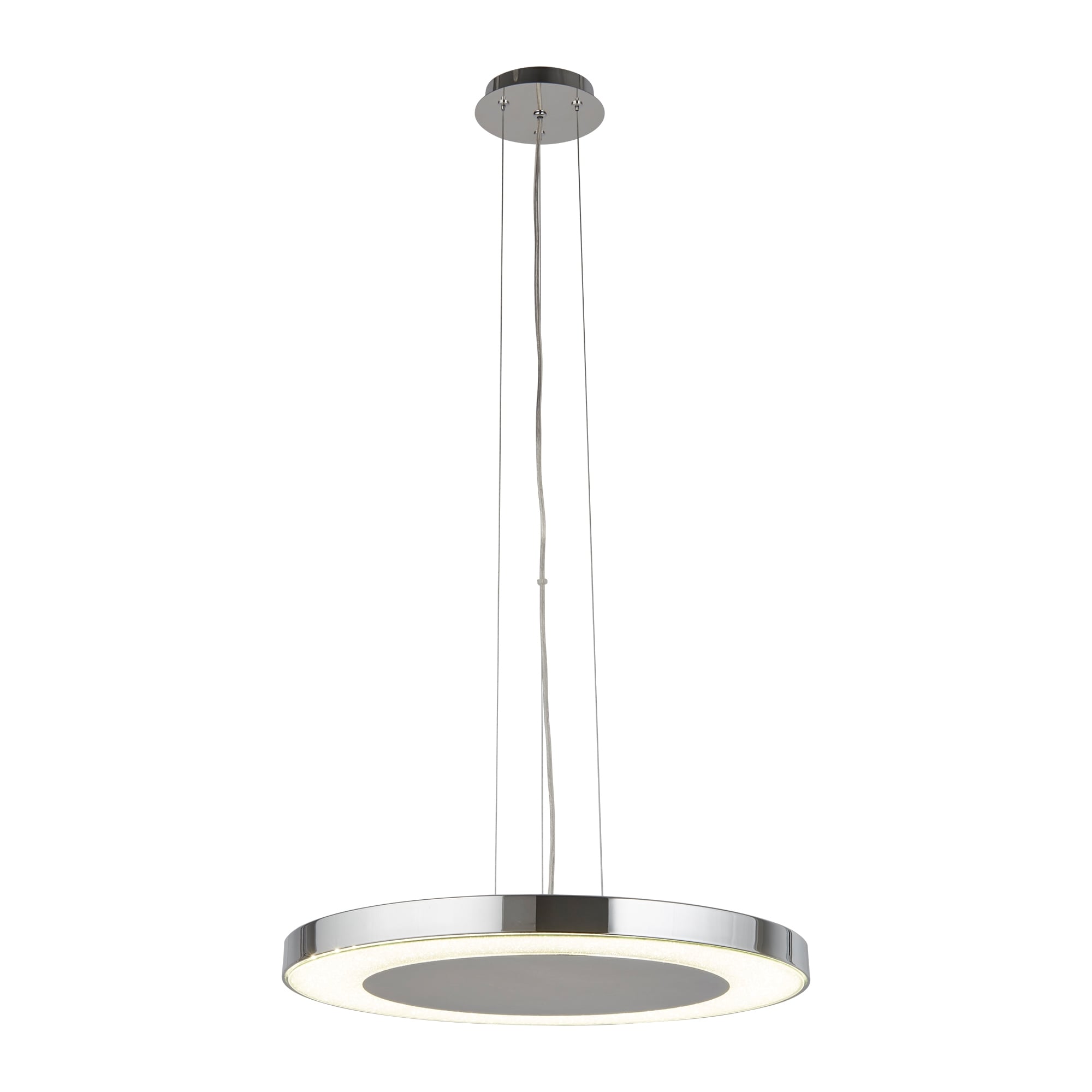 Lexi LED Medium Disc Ceiling Pendant Light With Crushed Ice Effect 3090-50CC