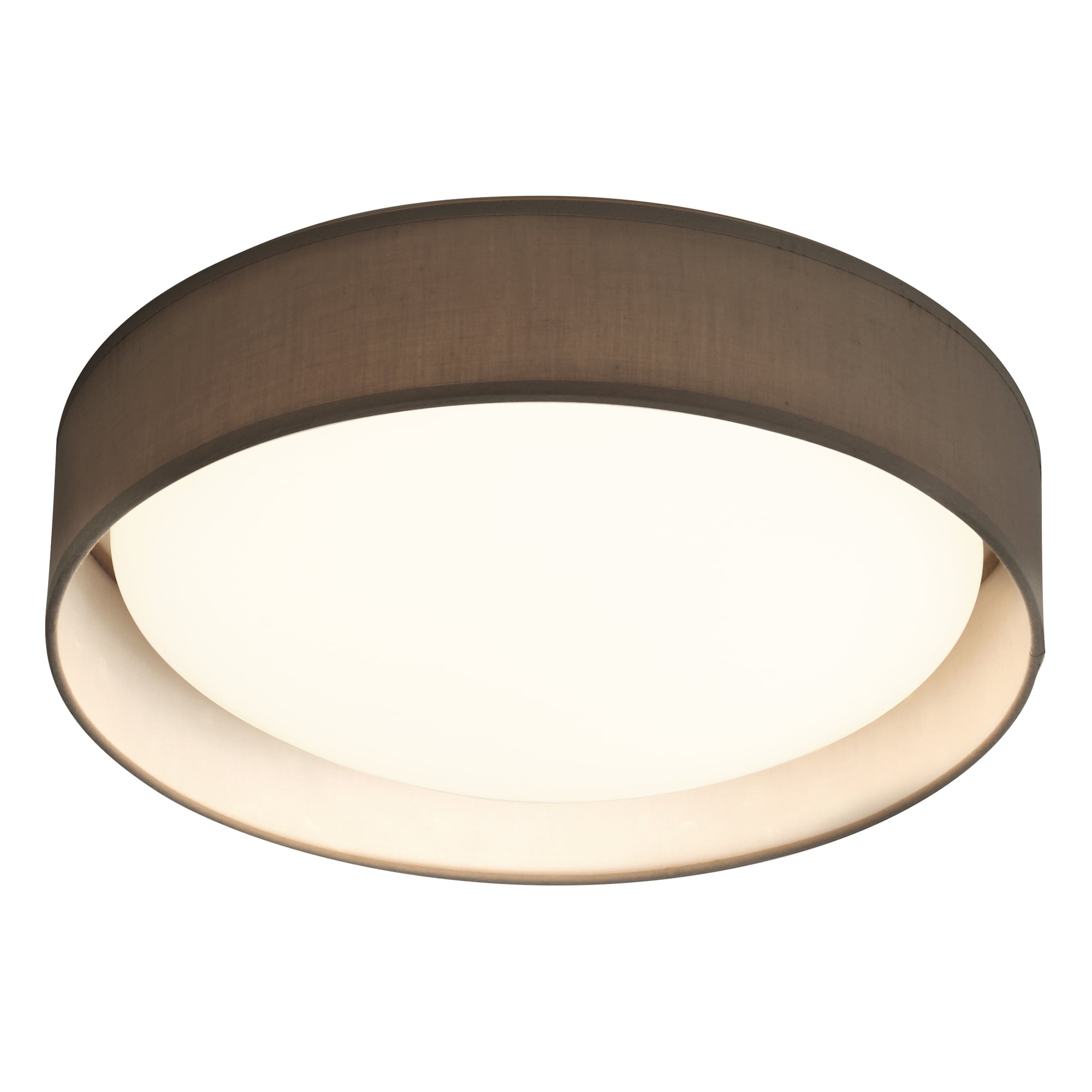 Contemporary LED Flush Ceiling Light With Grey Fabric Shade 9371-37GY