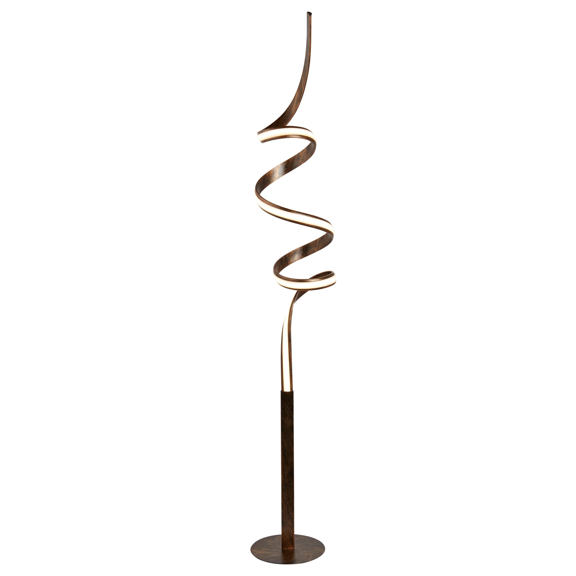Ribbon LED Modern Floor Lamp Rustic Brown Finish 2813RU