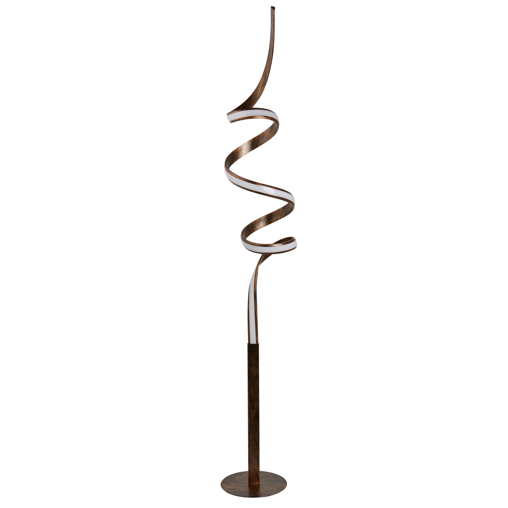 Ribbon LED Modern Floor Lamp Rustic Brown Finish 2813RU