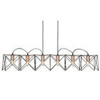 Anthea Modern 6 Light Bar Ceiling Pendant In Black And Copper Finish 8416-6BK