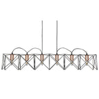 Anthea Modern 6 Light Bar Ceiling Pendant In Black And Copper Finish 8416-6BK