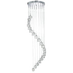 Sculptured Ice Modern 20 Light Multi Drop Ceiling Light in Chrome Finish 6720-20-LED