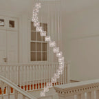 Sculptured Ice Modern 20 Light Multi Drop Ceiling Light in Chrome Finish 6720-20-LED