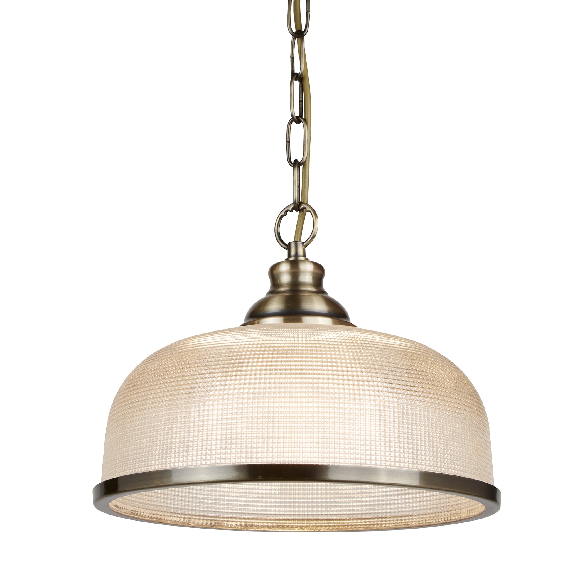 Bistro II Classic Ceiling Pendant In Antique Brass Finish With Glass Shade 1682AB