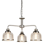 Bistro II Classic 3 Light Ceiling Pendant In Satin Silver Finish With Glass Shades 1683-3SS