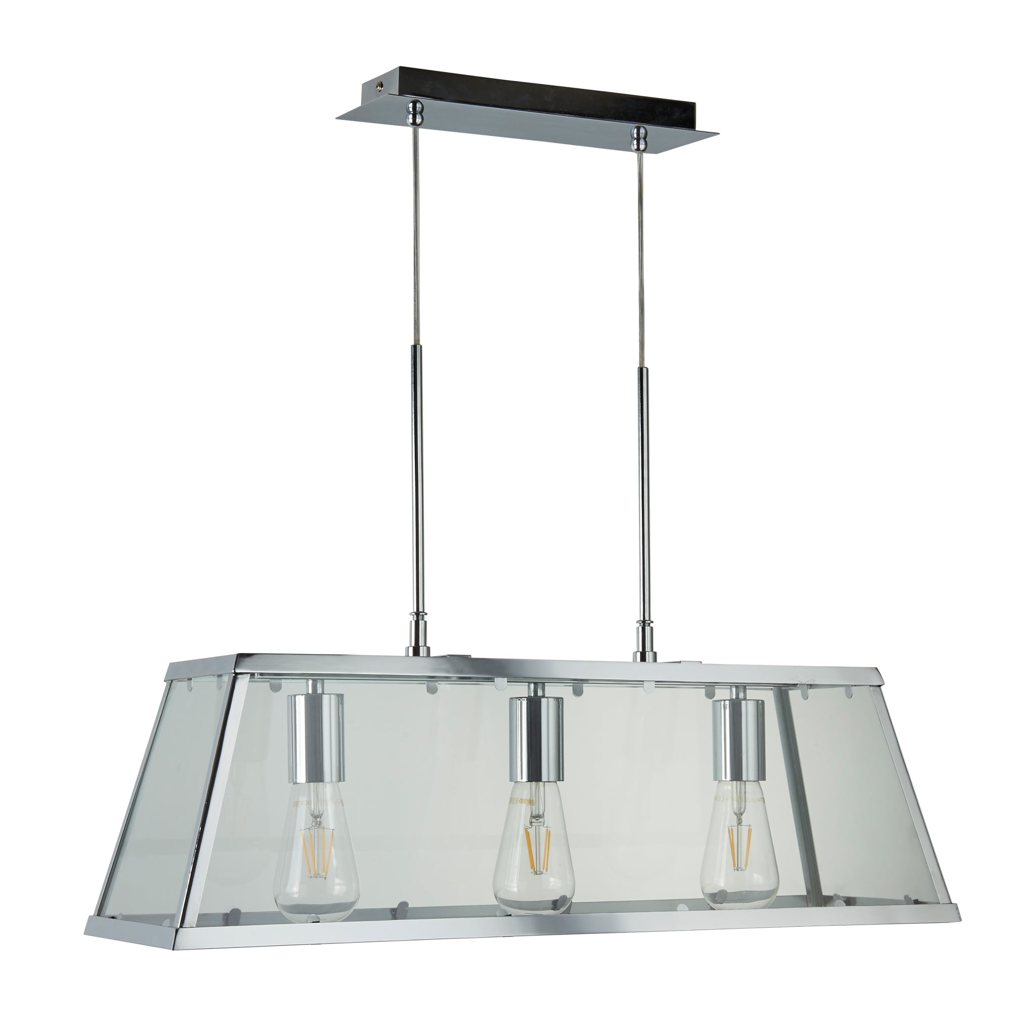 Voyager Quirky 3 Light Ceiling Bar Lantern In Polished Chrome Finish 4613-3CC