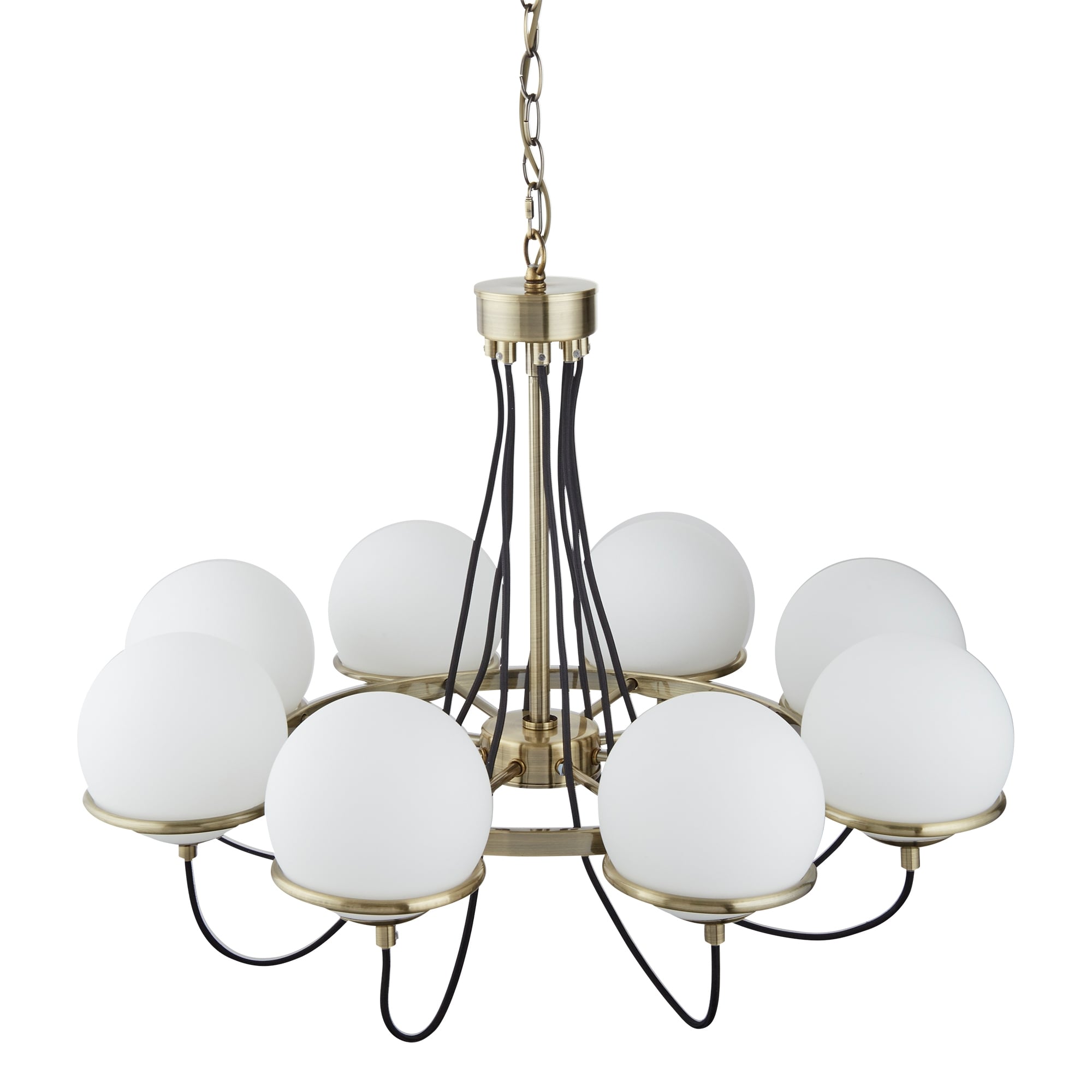 Sphere Elegant 8 Light Ceiling Pendant Light In Antique Brass Finish 7098-8AB