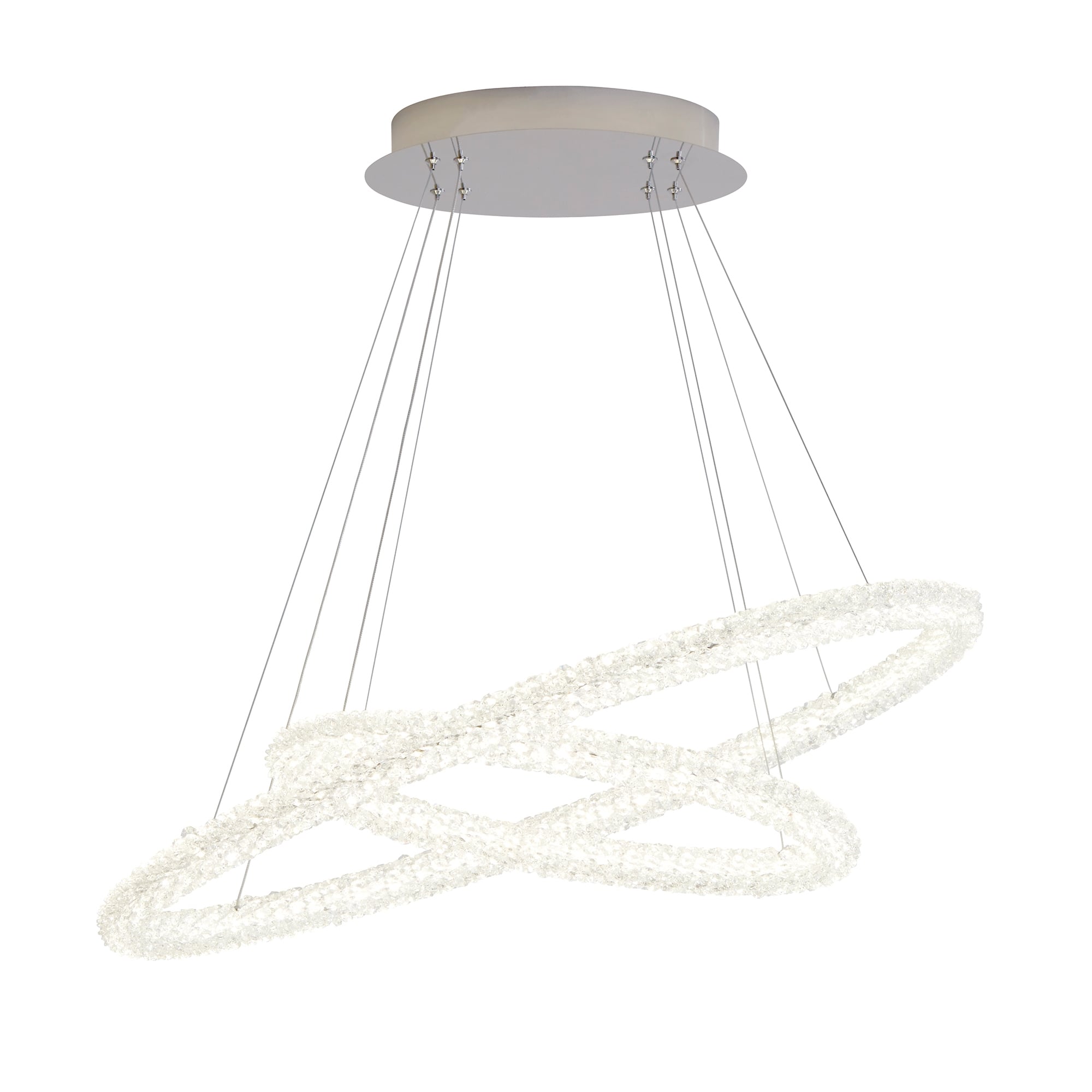 Circle Modern Two Oval Ring Ceiling Pendant Light In Chrome Finish 42610-2CC