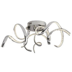 Twirls Modern LED Crystal Semi Flush Ceiling Light In Chrome Finish 9233-3CC