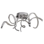 Twirls Modern LED Crystal Semi Flush Ceiling Light In Chrome Finish 9233-3CC