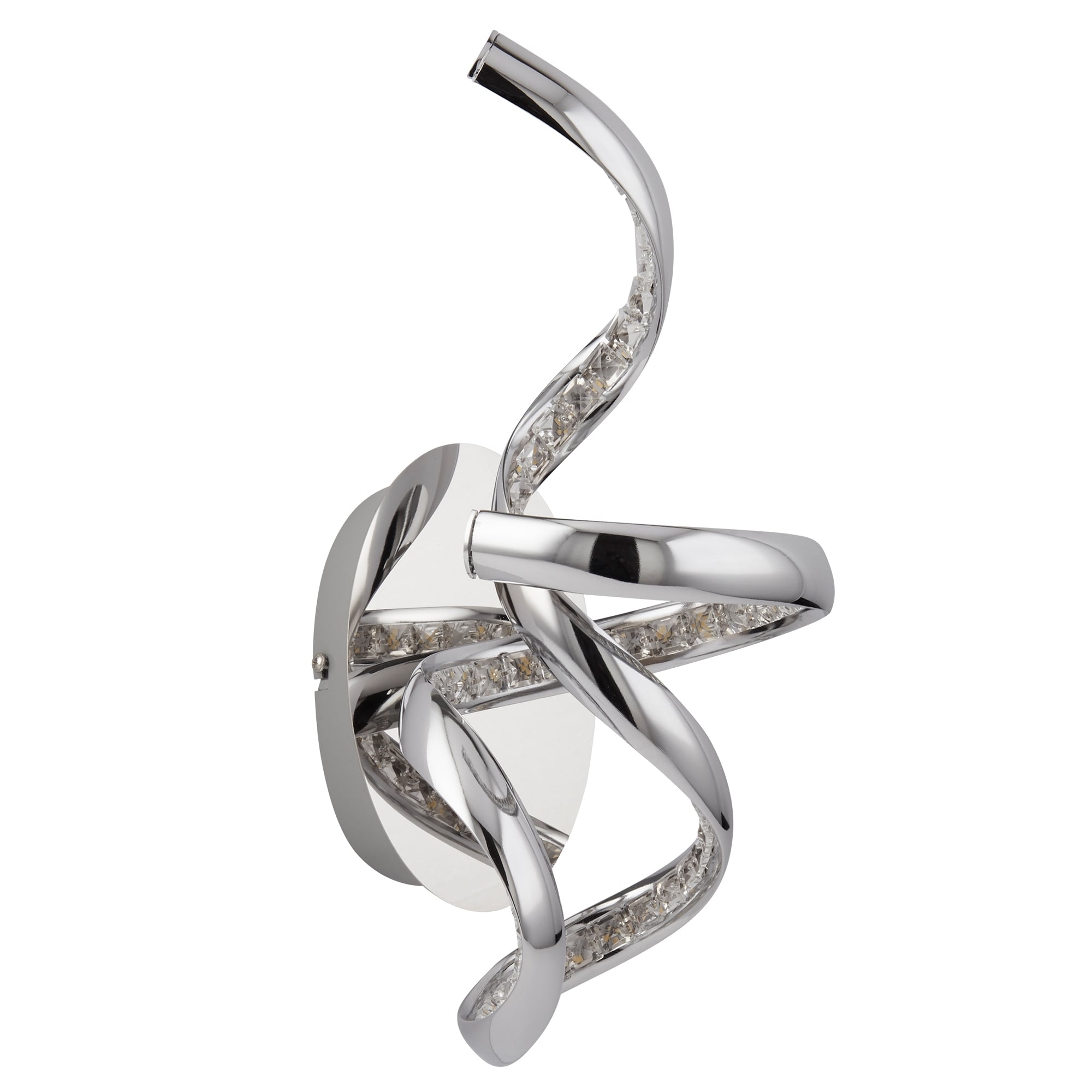 Twirls Modern LED Crystal Wall Light In Chrome Finish 9208CC