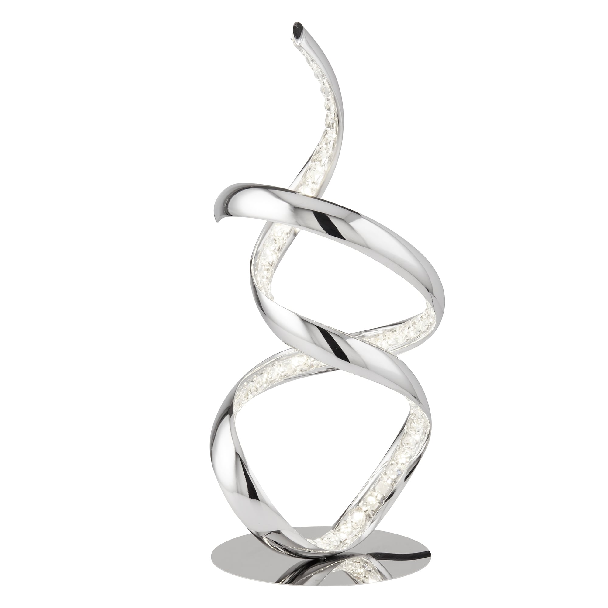 Twirls Modern LED Crystal Table Lamp In Chrome Finish 9218CC