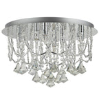 Mela Stylish Six Light Semi Flush Fitting In Chrome With Crystal Glass Droplets 9986-6CC